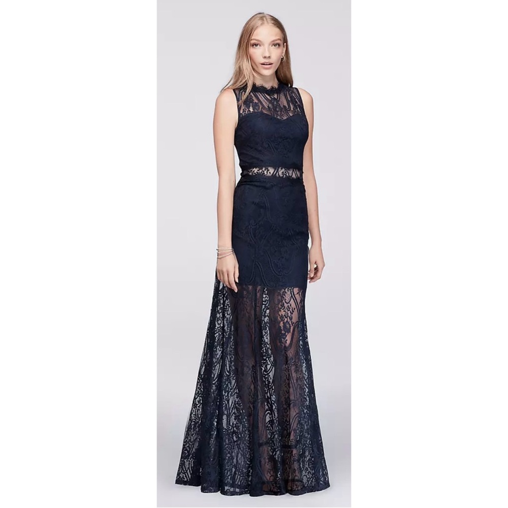 Speechless Navy Lace Sleeveless Maxi Dress
